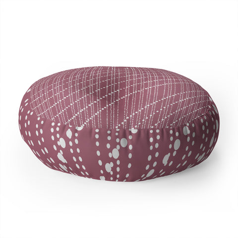 Lisa Argyropoulos Dotty Lines Wine Floor Pillow Round