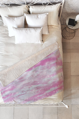 Lisa Argyropoulos Dream Big In Pink Fleece Throw Blanket