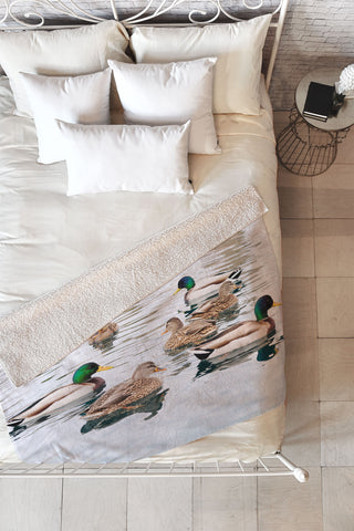 Lisa Argyropoulos Ducks Fleece Throw Blanket