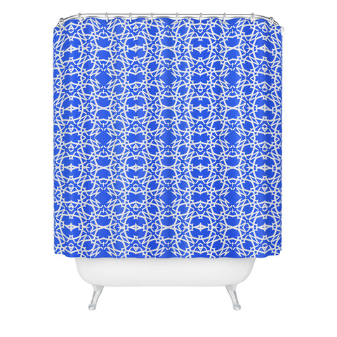 Lisa Argyropoulos Electric in Blue Shower Curtain