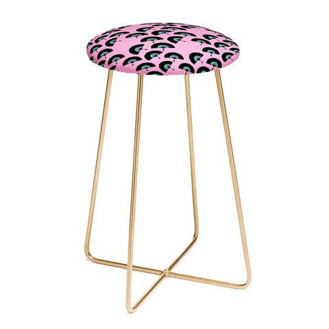 Lisa Argyropoulos Fans Pink Mint Counter Stool