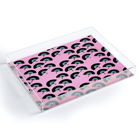 Lisa Argyropoulos Fans Pink Mint Acrylic Tray