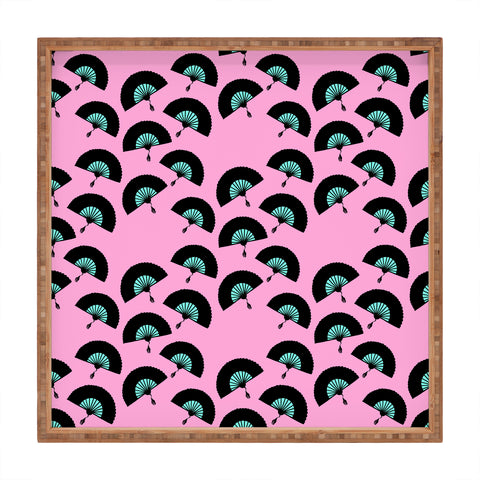 Lisa Argyropoulos Fans Pink Mint Square Tray