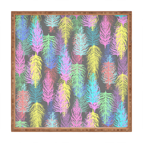 Lisa Argyropoulos Feathered Spring Gray Square Tray