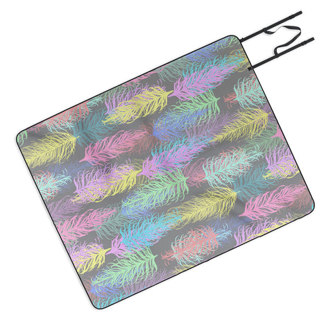 Lisa Argyropoulos Feathered Spring Gray Picnic Blanket