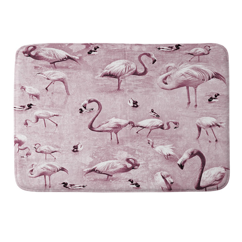 Lisa Argyropoulos Flamingos Vintage Rose Memory Foam Bath Mat
