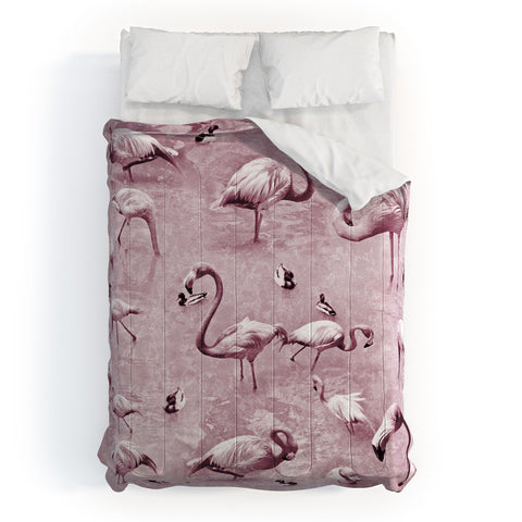 Lisa Argyropoulos Flamingos Vintage Rose Comforter