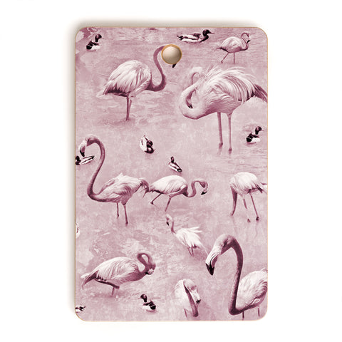 Lisa Argyropoulos Flamingos Vintage Rose Cutting Board Rectangle