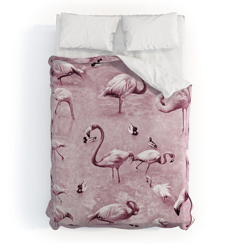 Lisa Argyropoulos Flamingos Vintage Rose Duvet Cover