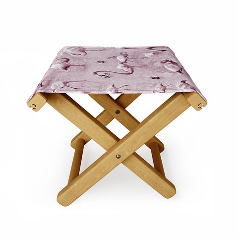 Lisa Argyropoulos Flamingos Vintage Rose Folding Stool