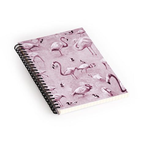 Lisa Argyropoulos Flamingos Vintage Rose Spiral Notebook