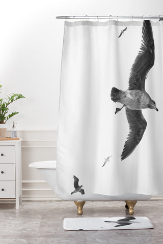 Lisa Argyropoulos Flight of Fancy Monochrome Shower Curtain And Mat