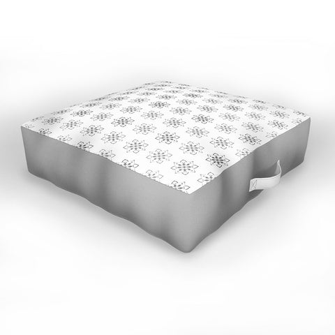 Lisa Argyropoulos Florence Monochrome on White Outdoor Floor Cushion