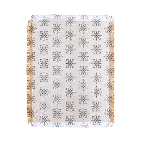 Lisa Argyropoulos Florence Monochrome on White Throw Blanket