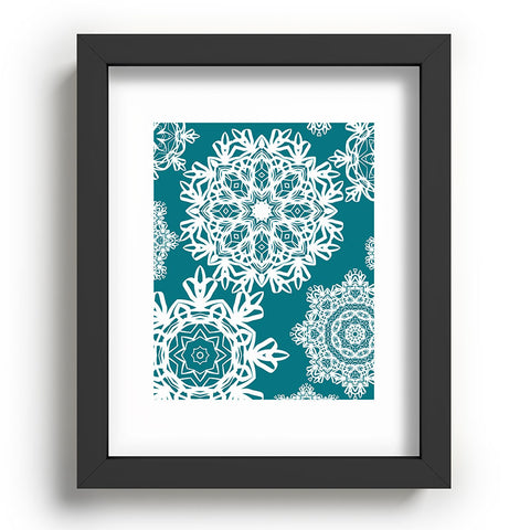 Lisa Argyropoulos Flurries on Teal Recessed Framing Rectangle