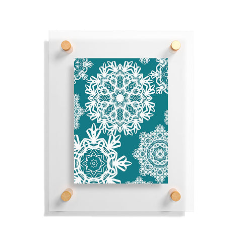 Lisa Argyropoulos Flurries on Teal Floating Acrylic Print