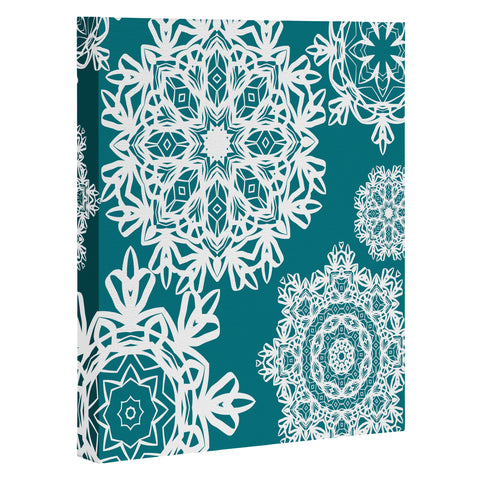 Lisa Argyropoulos Flurries on Teal Art Canvas