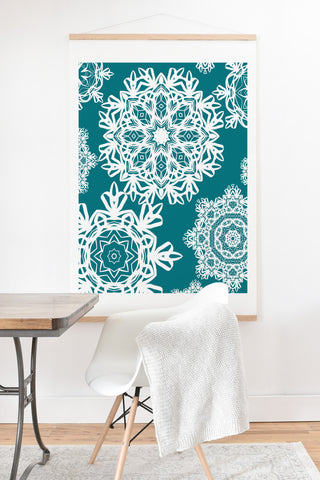 Lisa Argyropoulos Flurries on Teal Art Print And Hanger