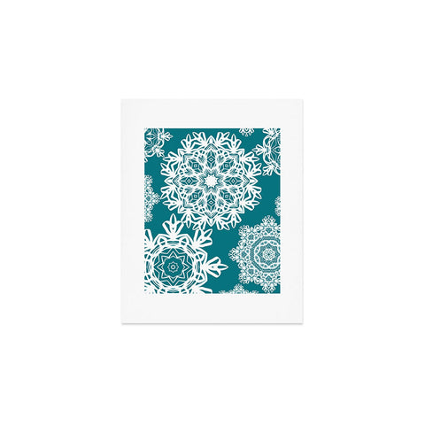 Lisa Argyropoulos Flurries on Teal Art Print