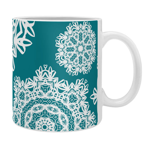 Lisa Argyropoulos Flurries on Teal Coffee Mug