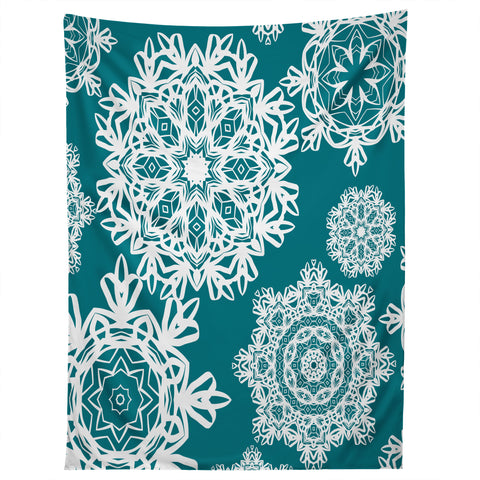 Lisa Argyropoulos Flurries on Teal Tapestry