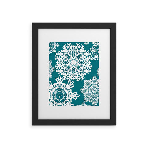 Lisa Argyropoulos Flurries on Teal Framed Art Print