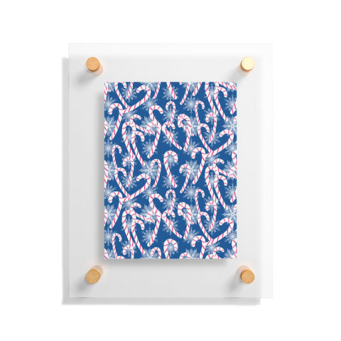 Lisa Argyropoulos Frosty Canes Blue Floating Acrylic Print