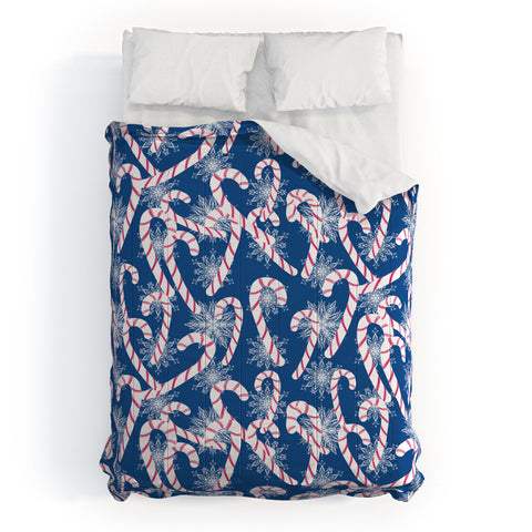 Lisa Argyropoulos Frosty Canes Blue Comforter