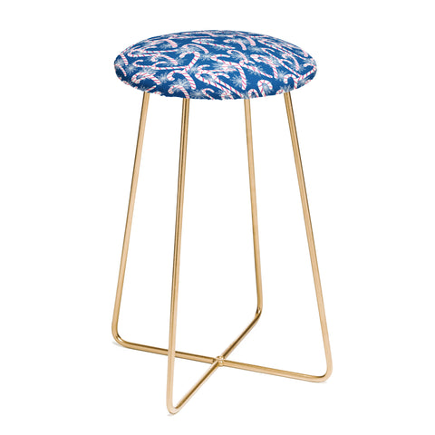 Lisa Argyropoulos Frosty Canes Blue Counter Stool