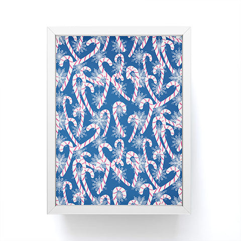 Lisa Argyropoulos Frosty Canes Blue Framed Mini Art Print