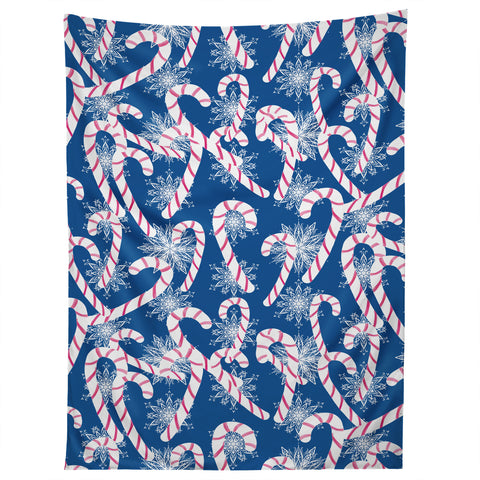 Lisa Argyropoulos Frosty Canes Blue Tapestry