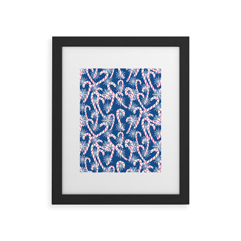Lisa Argyropoulos Frosty Canes Blue Framed Art Print