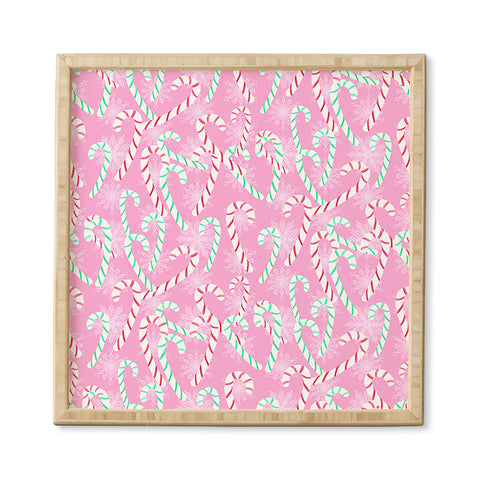 Lisa Argyropoulos Frosty Canes Pink Framed Wall Art