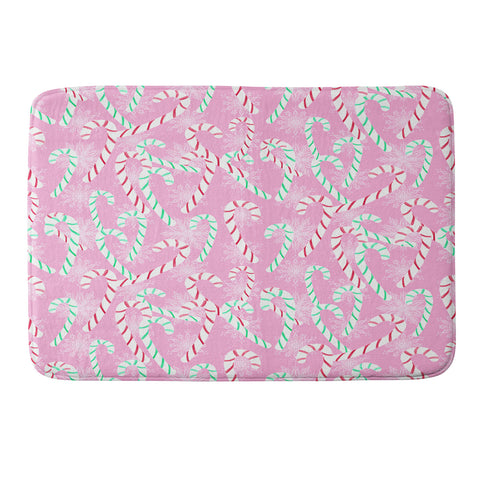 Lisa Argyropoulos Frosty Canes Pink Memory Foam Bath Mat