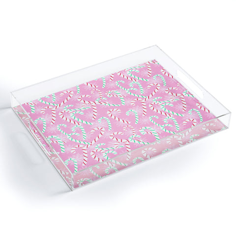 Lisa Argyropoulos Frosty Canes Pink Acrylic Tray