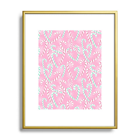 Lisa Argyropoulos Frosty Canes Pink Metal Framed Art Print