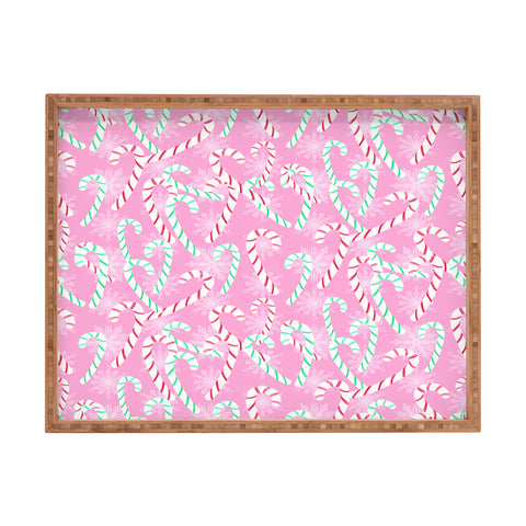 Lisa Argyropoulos Frosty Canes Pink Rectangular Tray
