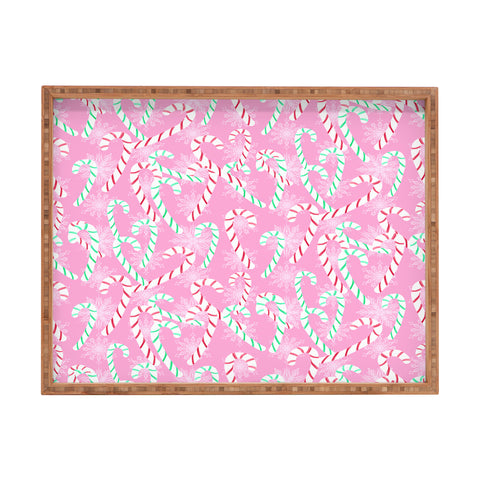 Lisa Argyropoulos Frosty Canes Pink Rectangular Tray