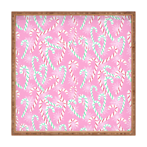 Lisa Argyropoulos Frosty Canes Pink Square Tray