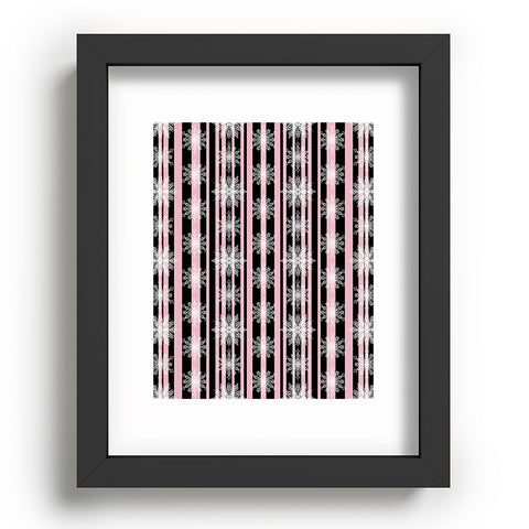 Lisa Argyropoulos Frosty Snowflakes and Blush Stripes Recessed Framing Rectangle
