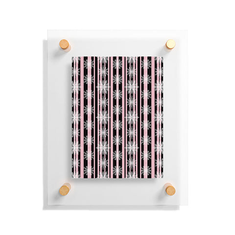 Lisa Argyropoulos Frosty Snowflakes and Blush Stripes Floating Acrylic Print