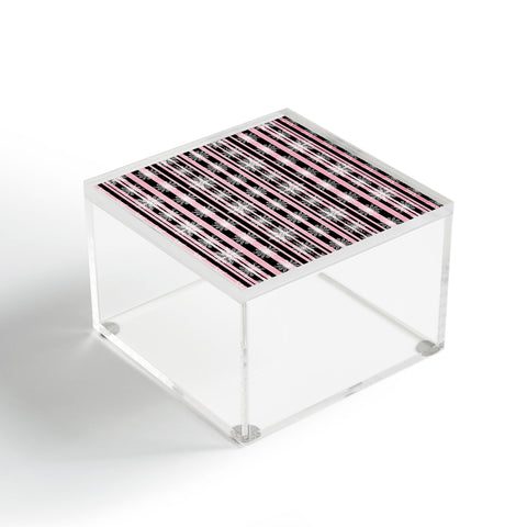 Lisa Argyropoulos Frosty Snowflakes and Blush Stripes Acrylic Box