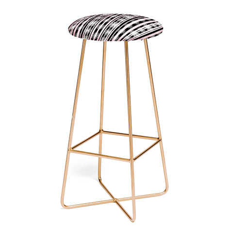 Lisa Argyropoulos Frosty Snowflakes and Blush Stripes Bar Stool