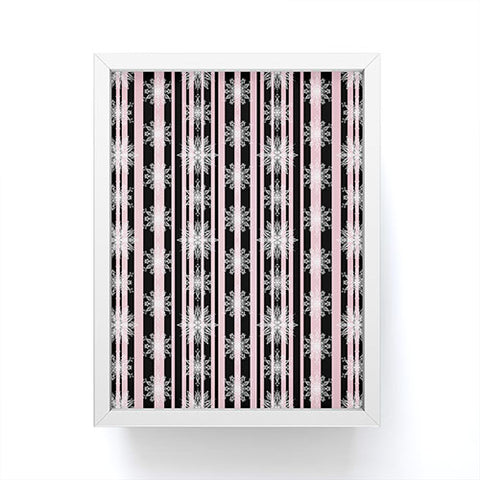 Lisa Argyropoulos Frosty Snowflakes and Blush Stripes Framed Mini Art Print