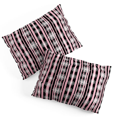 Lisa Argyropoulos Frosty Snowflakes and Blush Stripes Pillow Shams