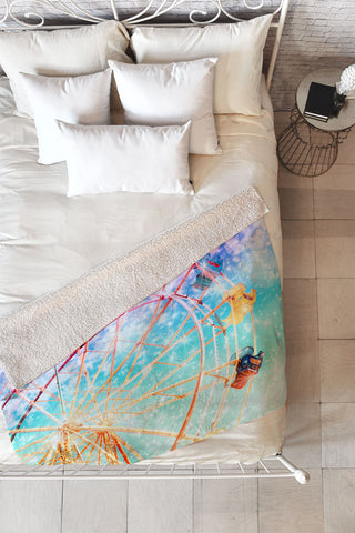 Lisa Argyropoulos Galaxy Wheel Fleece Throw Blanket