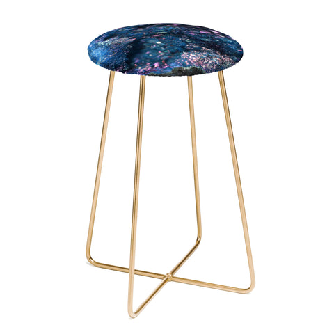 Lisa Argyropoulos Geode Abstract Teal Counter Stool