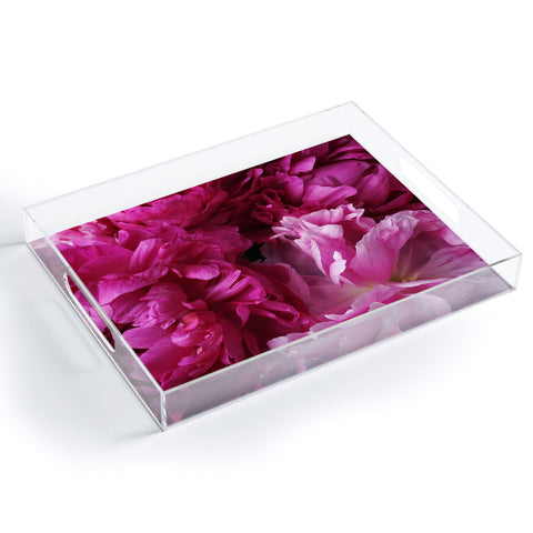 Lisa Argyropoulos Glamour Pink Peonies Acrylic Tray