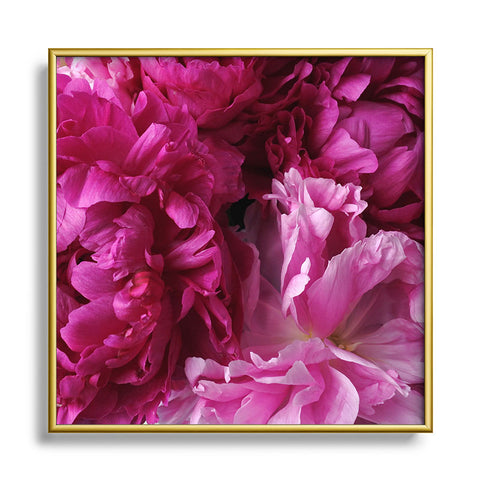 Lisa Argyropoulos Glamour Pink Peonies Metal Square Framed Art Print