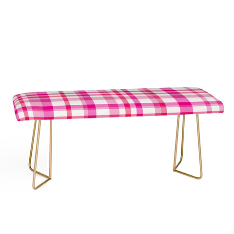 Lisa Argyropoulos Glamour Pink Plaid Bench